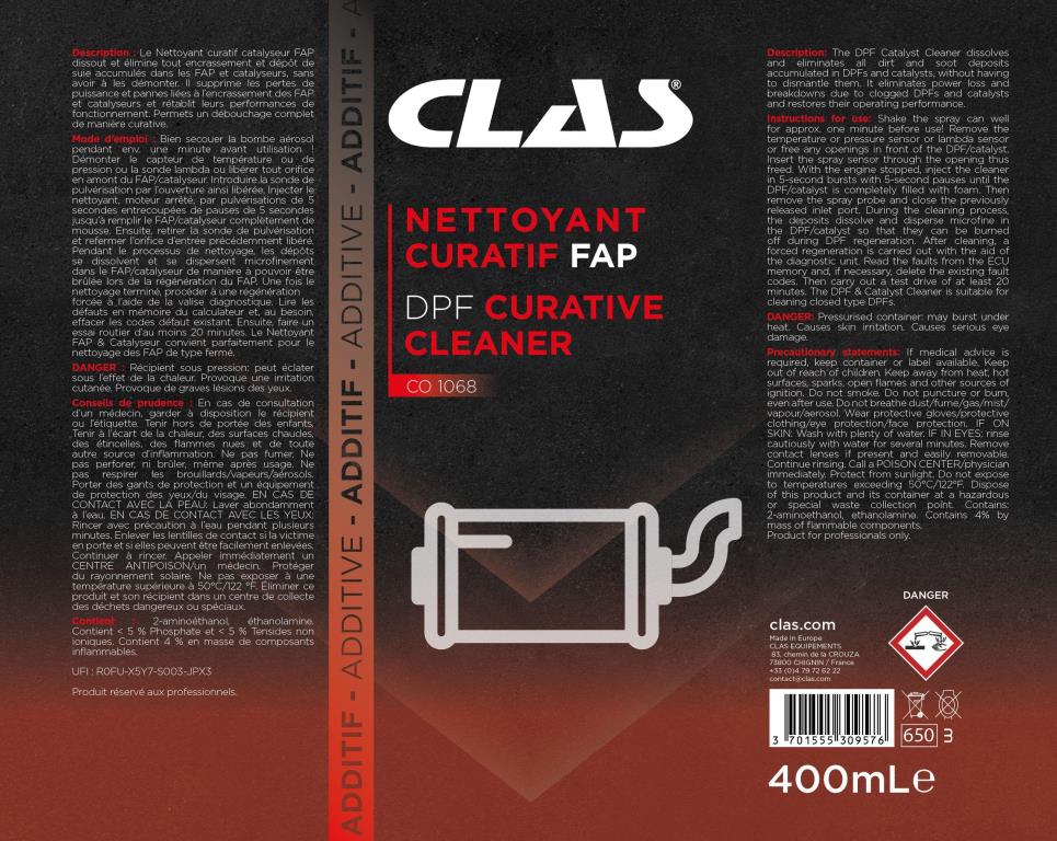 Nettoyant Filtre à particules CLAS Nettoyant curatif fap 400ml - ref. CO 1068